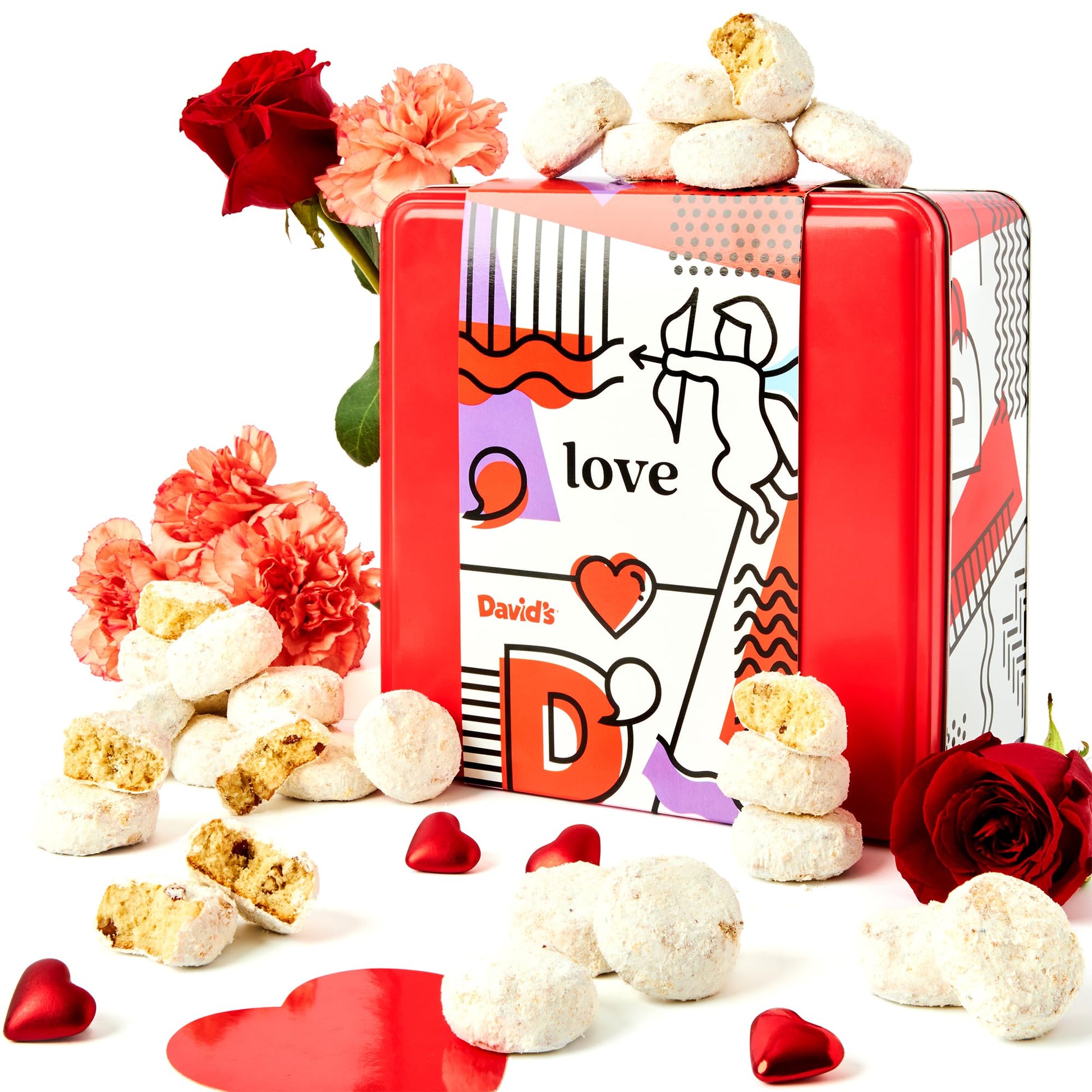 Davids Cookies Butter Pecan Meltaways Flavored Cookies With Crunchy Pecans In A Beautiful Love Tin Gift Box 2Lbs - Deliciously S
