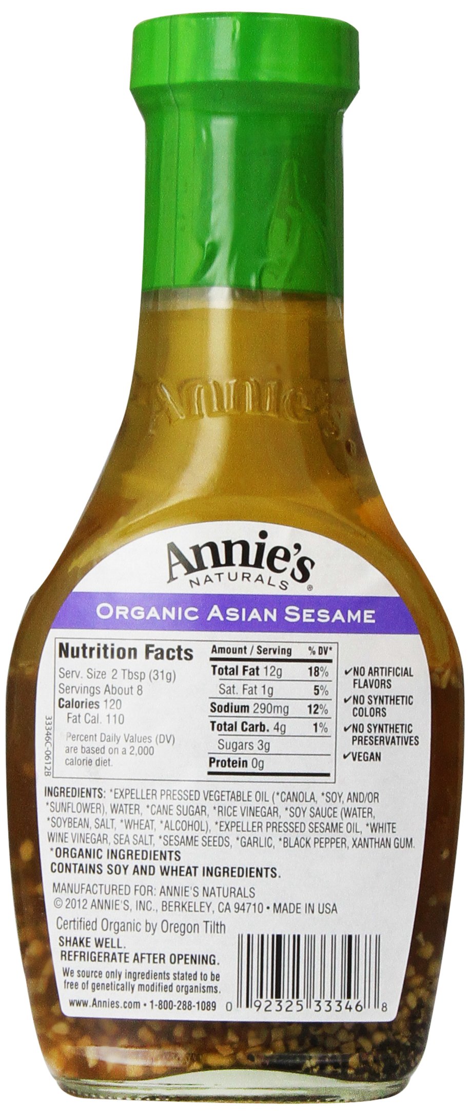 Annie'S Naturals Asian Sesame Dressing - Organic, 8-Ounce (Pack Of 6)