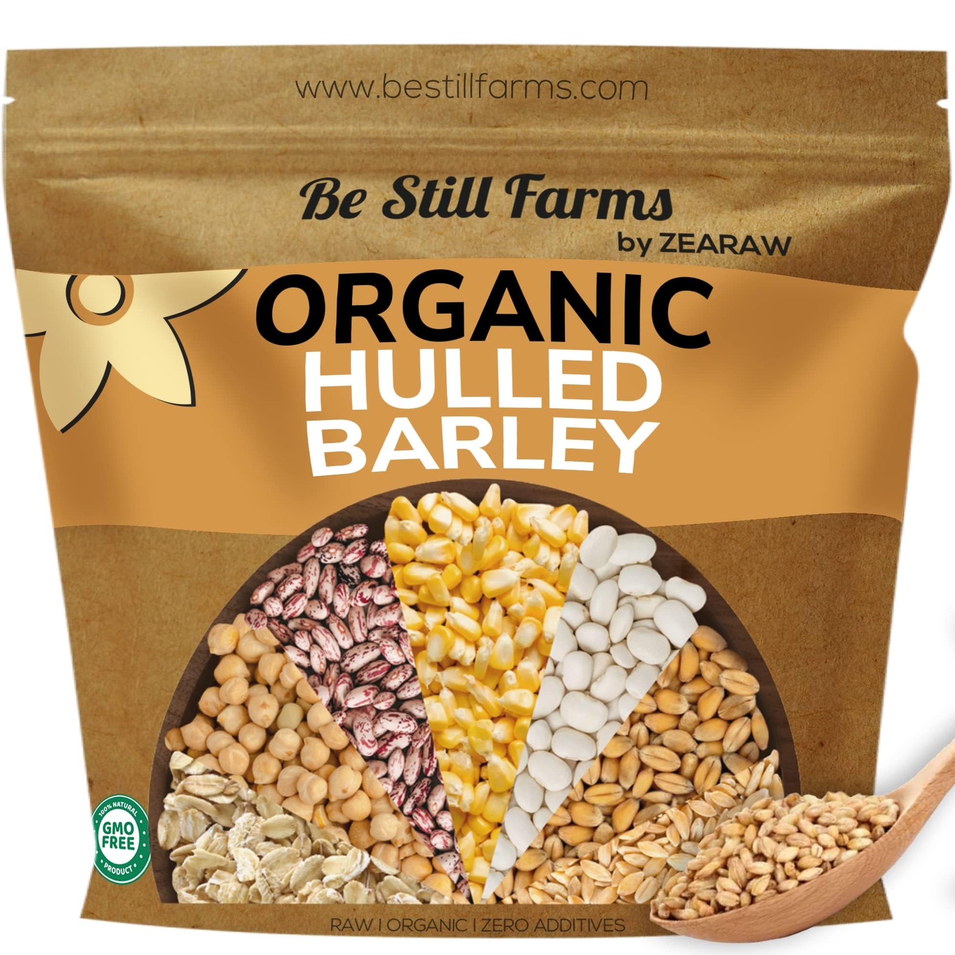 Be Still Farms Organic Hulled Barley Grain (2.8lb) - Whole Barley Groat Seed Bulk - Great for Soup, Flour, Cereal, Home Brewing,