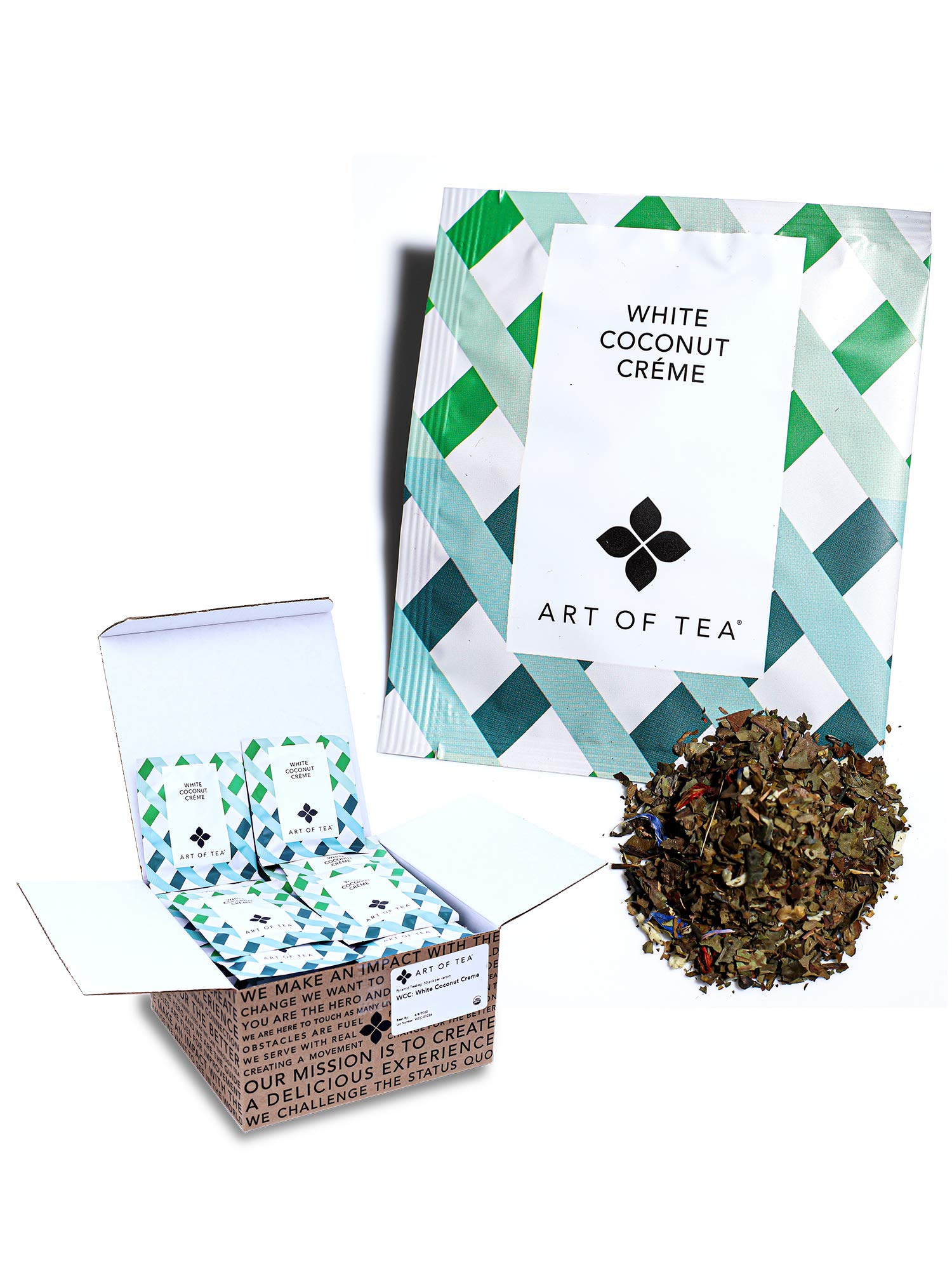 Art of Tea White Coconut Crème Tea 50 Eco Friendly Pyramid Sachets