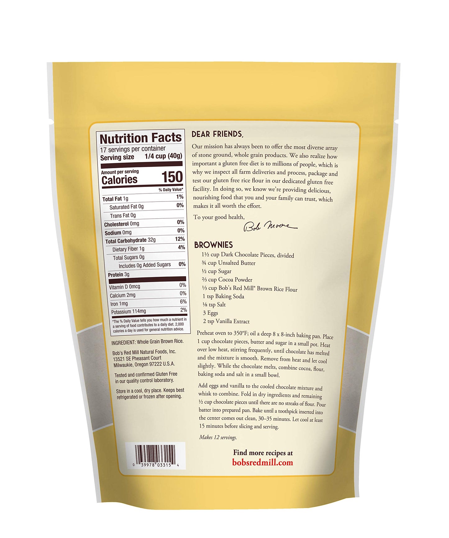 Bob'S Red Mill Gluten Free Brown Rice Flour, 24 Oz