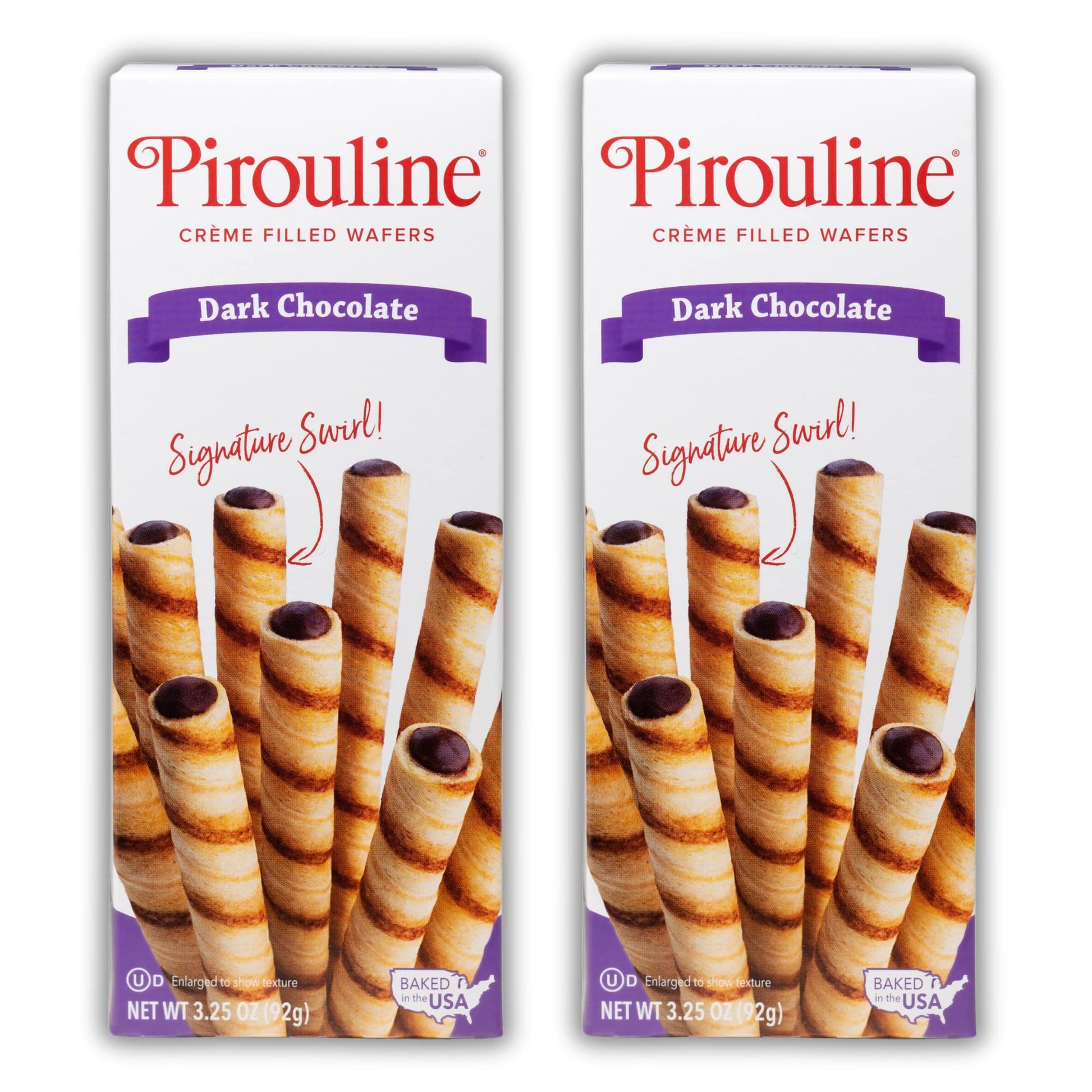 Pirouline Rolled Wafers – Dark Chocolate – Rolled Wafer Sticks, Crème Filled Wafers, Rolled Cookies For Coffee, Tea, Ice Cream, Snacks, Parties, Gifts, And More – 3.25Oz Carton 2Pk
