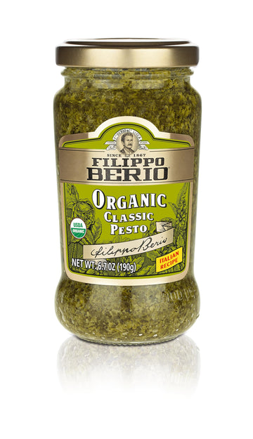 Filippo Berio Pesto, Organic Classic Basil, 6.7 Ounce Glass Jar
