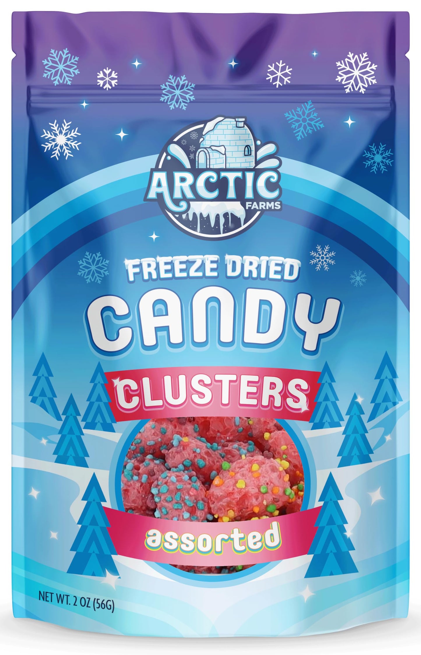 Arctic Farms Freeze Dried Candy Clusters Candies 2Oz Bagged And Boxed (Assorted Flavors)