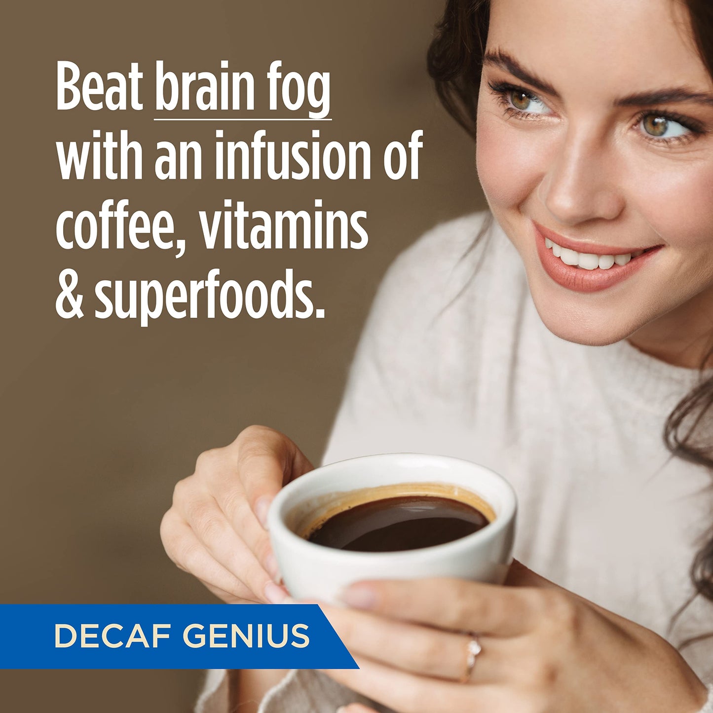 VitaCup Decaf Genius Keto Coffee Pods with MCT Oil, Turmeric & Vitamins, 64 Count, Compatible with K-Cup malt-inspired