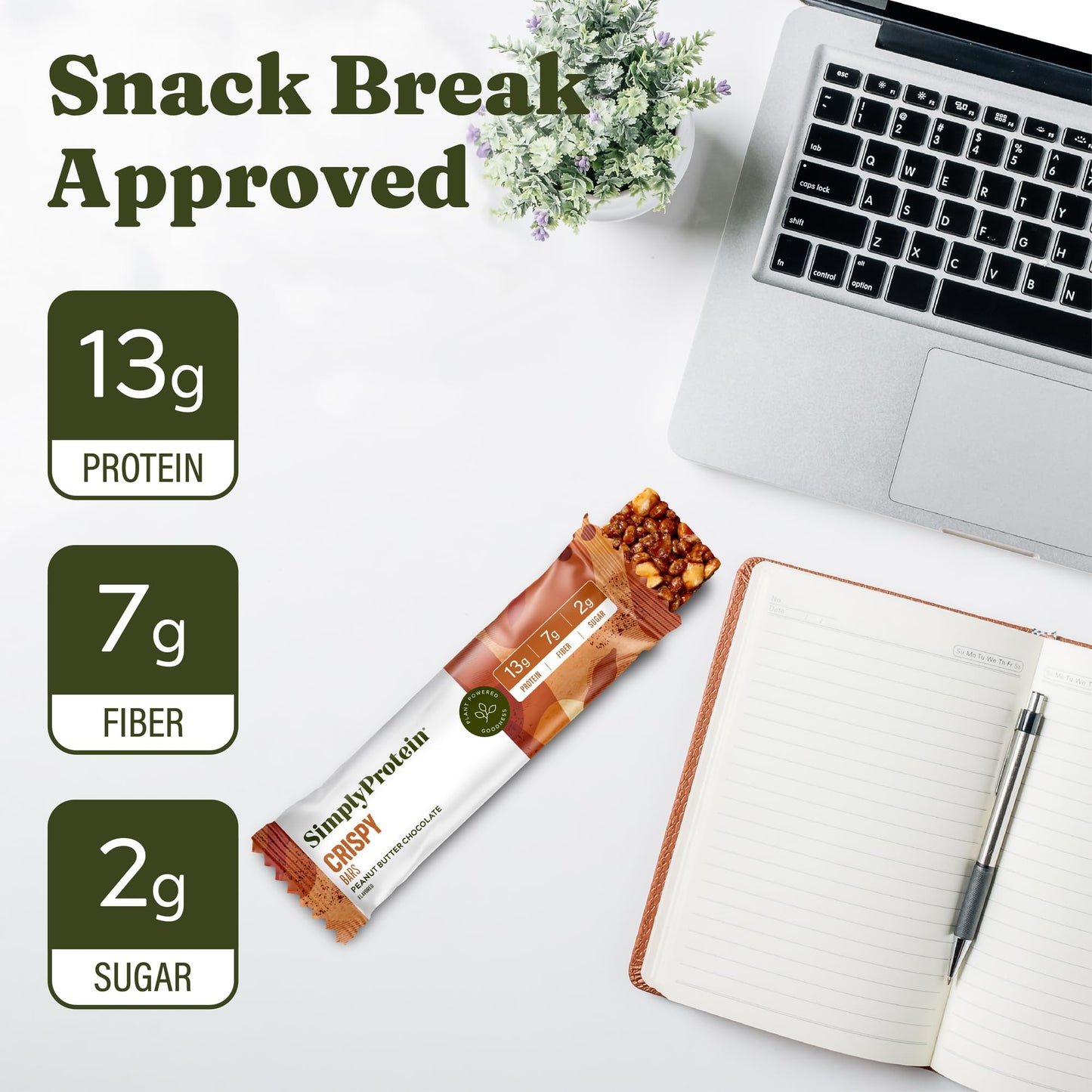 SimplyProtein Vegan Protein Bars - Peanut Butter Chocolate, 12g Protein, 2g Sugar, Gluten Free, 32 Count