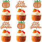 24 Pcs Little Pumpkin Cupcake Toppers Glitter Baby Shower Fall Theme Cupcake Picks Pumpkin Cupcake Decorations For Thanksgiving