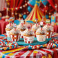 Hxezoc 48 Pack Circus Cupcake Toppers and Wrappers, Carnival Theme Birthday Party, Colored, 0.1 x 0.05 inches