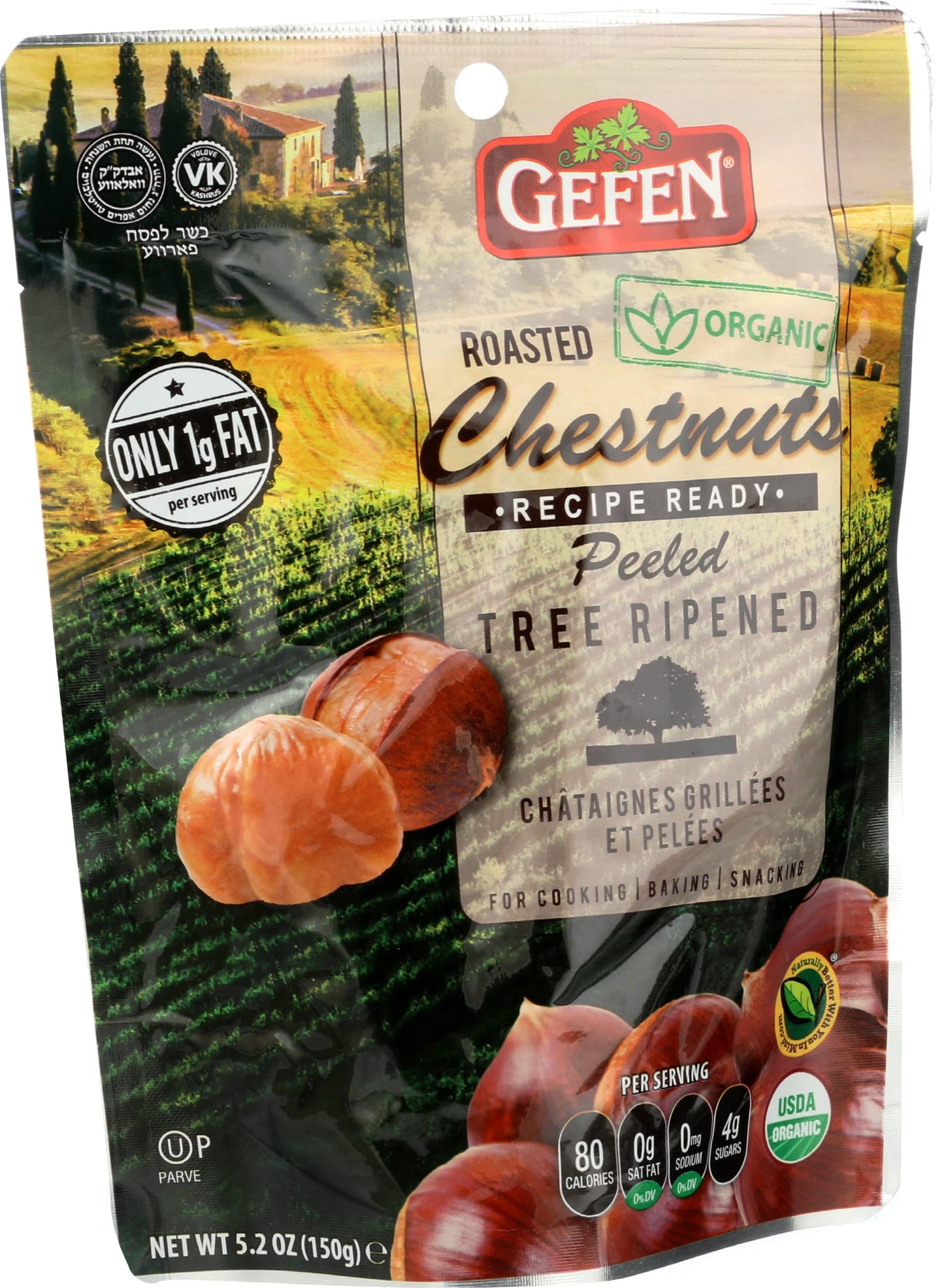 Gefen Chestnuts, Roasted Whole and Shelled, 5.2 oz