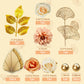Drwate Cake Topper, 11Pcs Boho Flower Gold Leaves Cake Decorations For Wedding Baby Shower Birthday Party Supplies