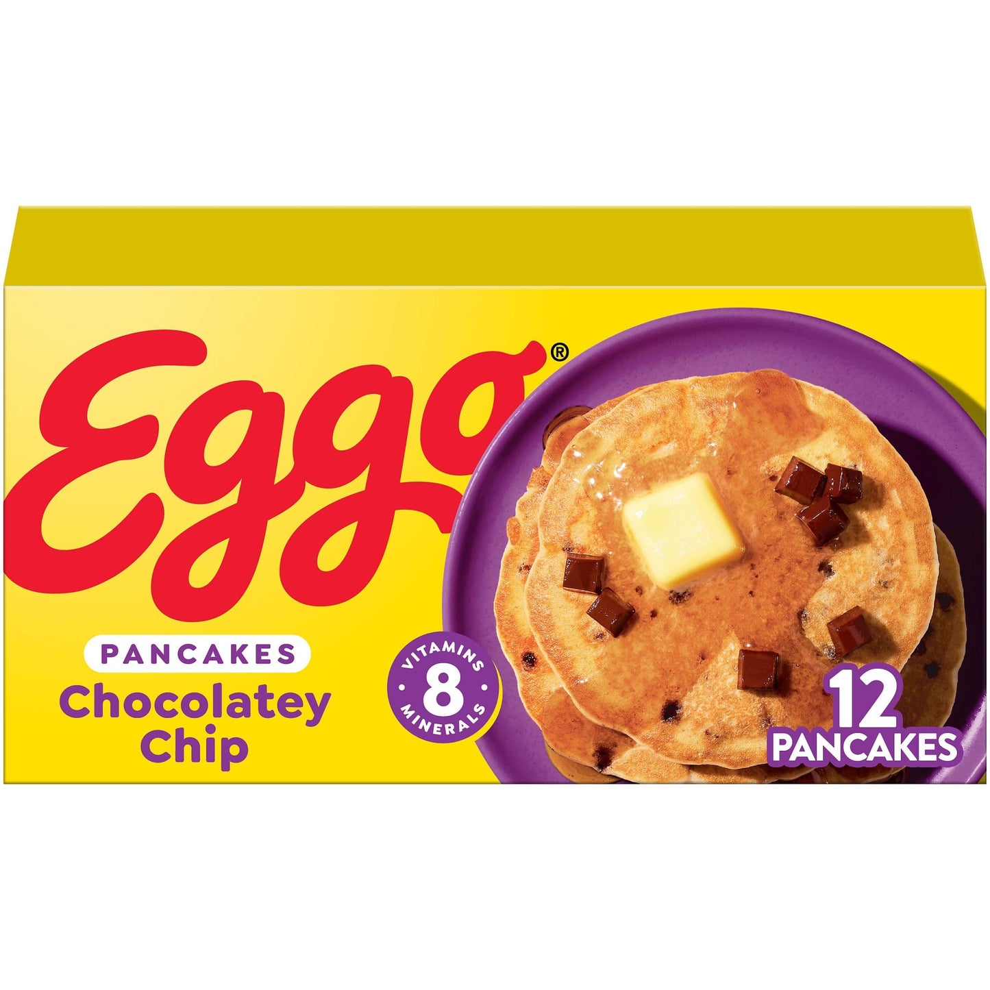 Eggo Frozen Pancakes, Frozen Breakfast, Breakfast Food, Chocolatey Chip, 14.8oz Box (12 Pancakes)
