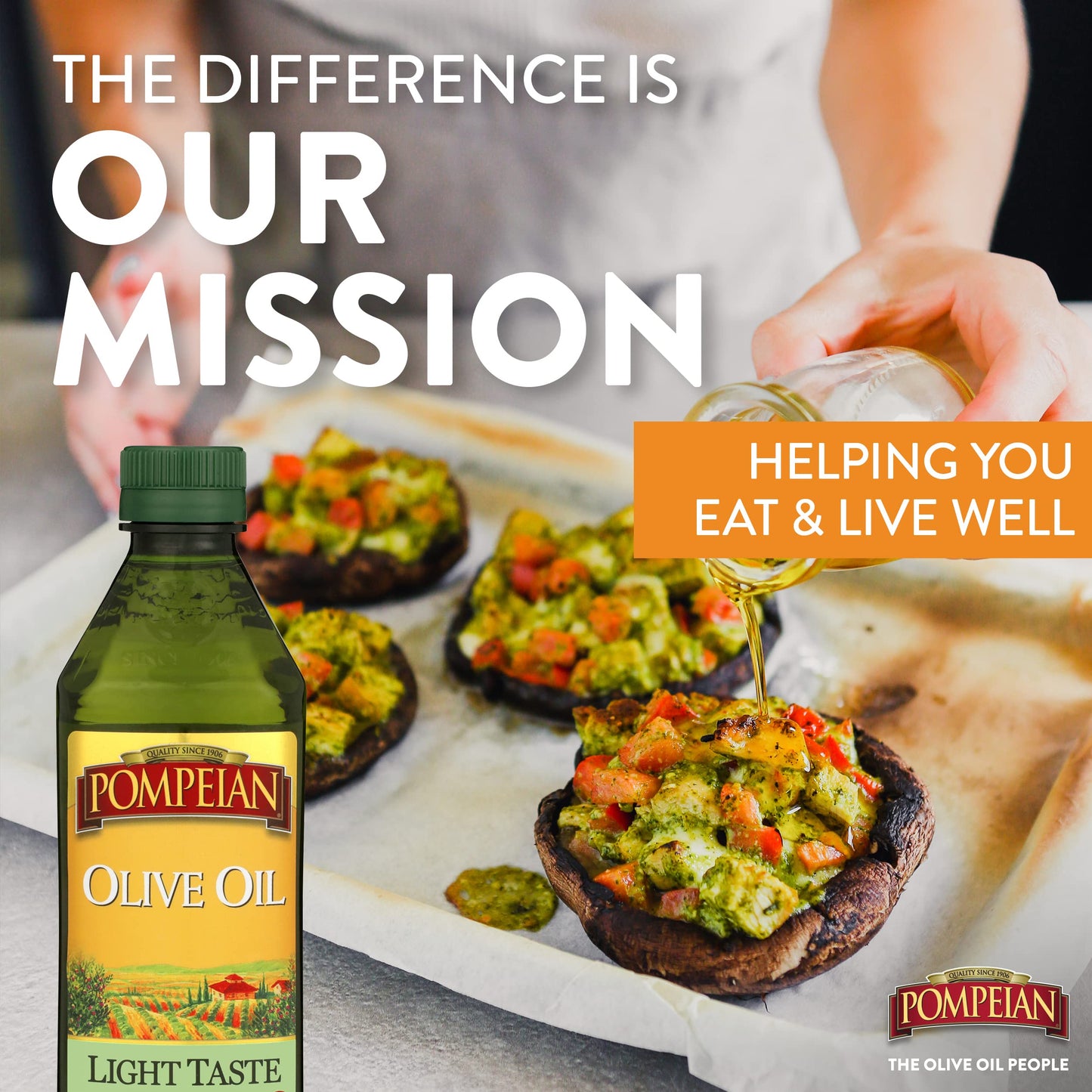 Pompeian Light Taste Olive Oil, Subtle Flavor, Non-GMO, 16 Fl Oz