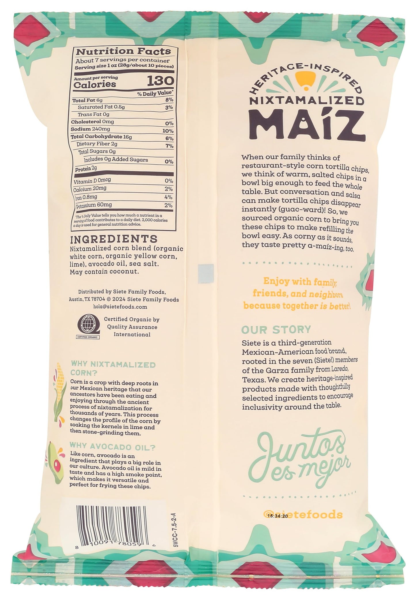 Siete Chips Trtla Maiz Sslt 7.5 Oz