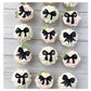 Cyodoos 40Pcs Edible Black Bowknot Cupcake Toppers Wafer Paper Bowknot Cake Dessert Picks Bowknot Drink Topper Baby Shower Princ