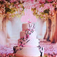 EONNCNT Castle Cake Topper - Pink Glitter Cardboard Birthday Decoration, 6.3 x 8.7 Inches