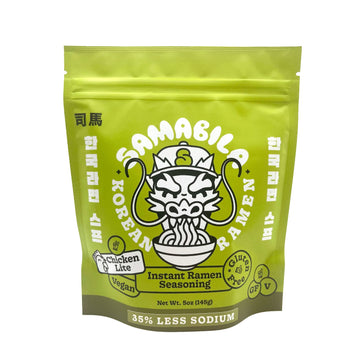 Samabila Chicken Lite Instant Ramen Seasoning Powder (35% Less Sodium) - Gluten Free - Vegan - Mild - Premium Instant Noodle Sou