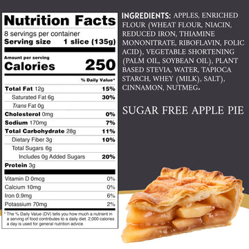Andy Anand Sugar Free Apple Pie - Enjoy The Amazing Taste Of A Classic Apple Pie Without The Sugar! Perfect For Guilt-Free Celeb