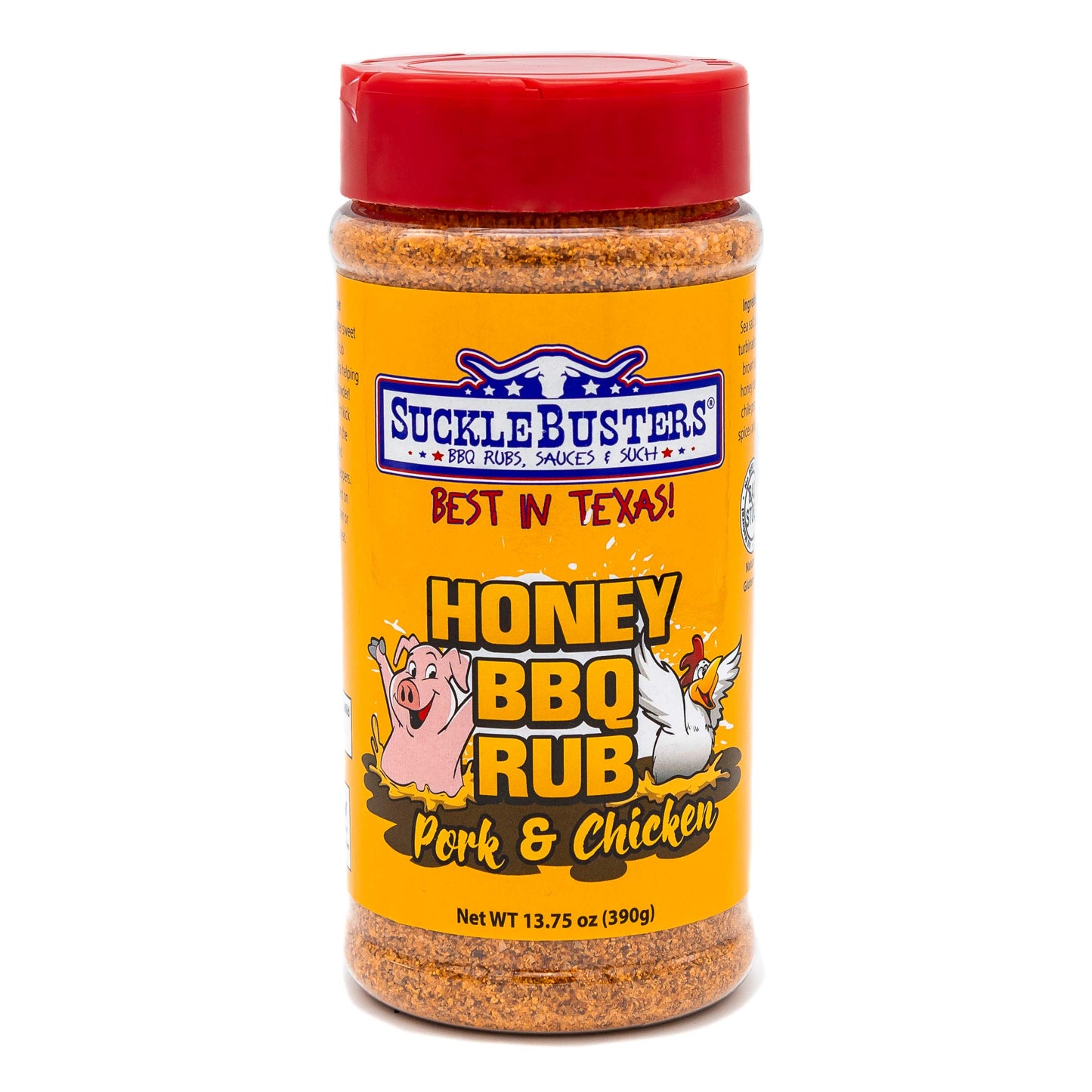 SuckleBusters Honey BBQ Rub: Award-Winning Sweet & Smoky, Sweey-Honey Seasoning for Pork & Chicken, Gluten-Free, No MSG Shaker (
