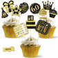 48Pcs 60Th Birthday Cupcake Toppers Decorations For Men Women, Gold 60 Birthday Cake Topper Party Supplies, Happy Sixty Birthday