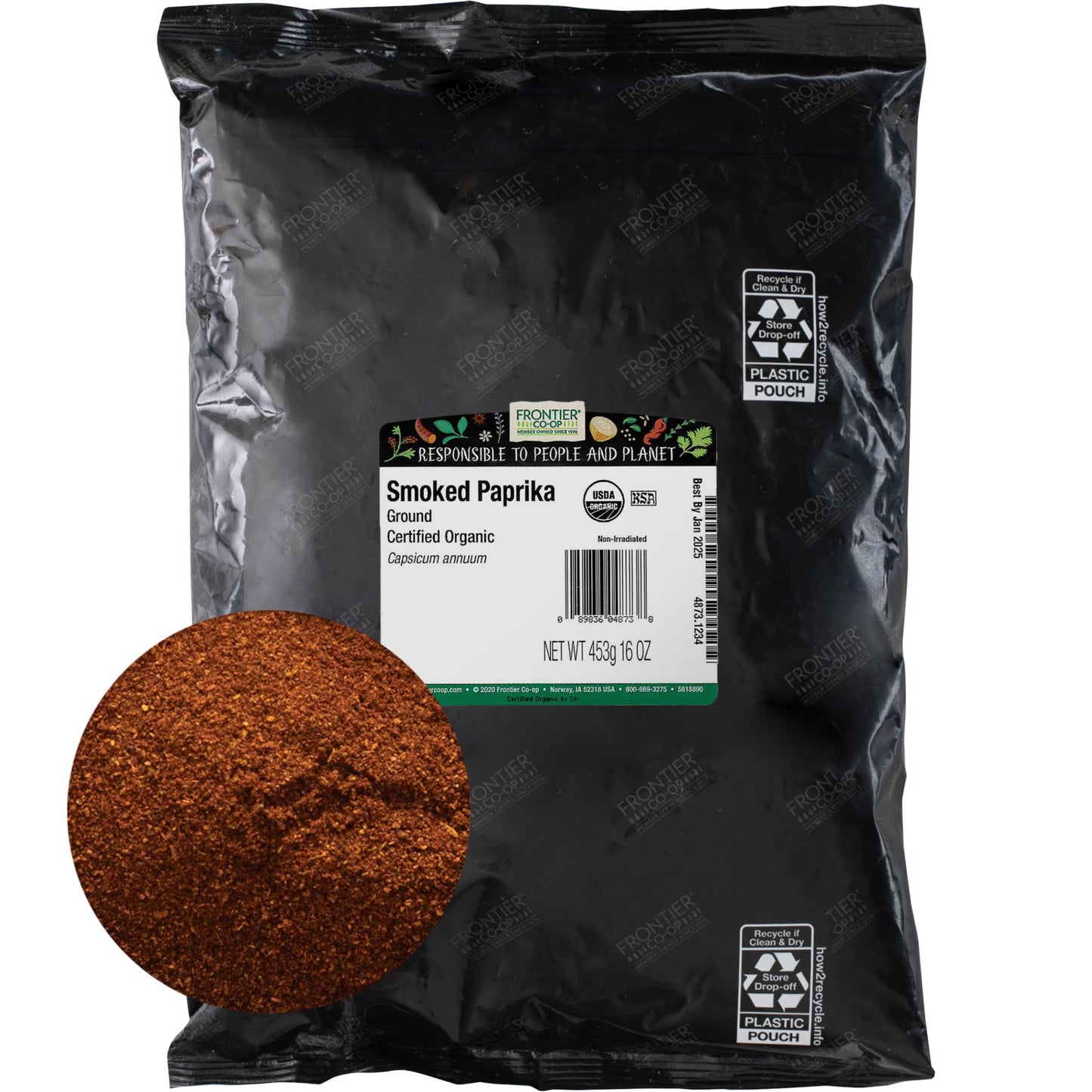 Frontier Co-op Organic Ground Smoked Paprika, Spanish Paprika Powder, 3lb Bulk Bag