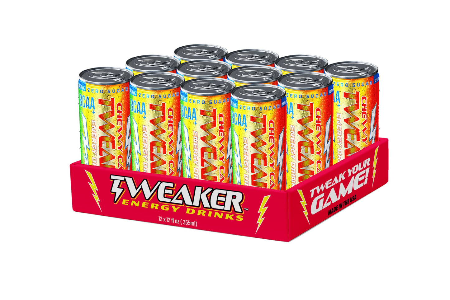 Tweaker Energy Drink Pre Workout, Sugar Free, Low Calorie, 110 mg Caffeine, 12 oz, Pack of 12