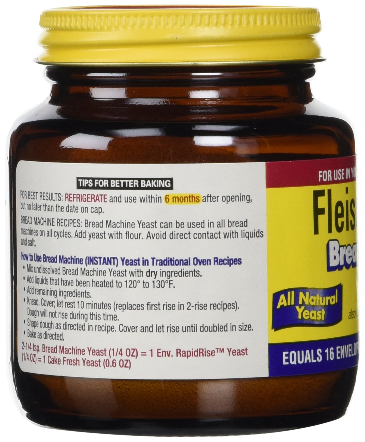 Fleischmann's Yeast for Bread Machines, 4-Ounce Jars (Pack of 3)