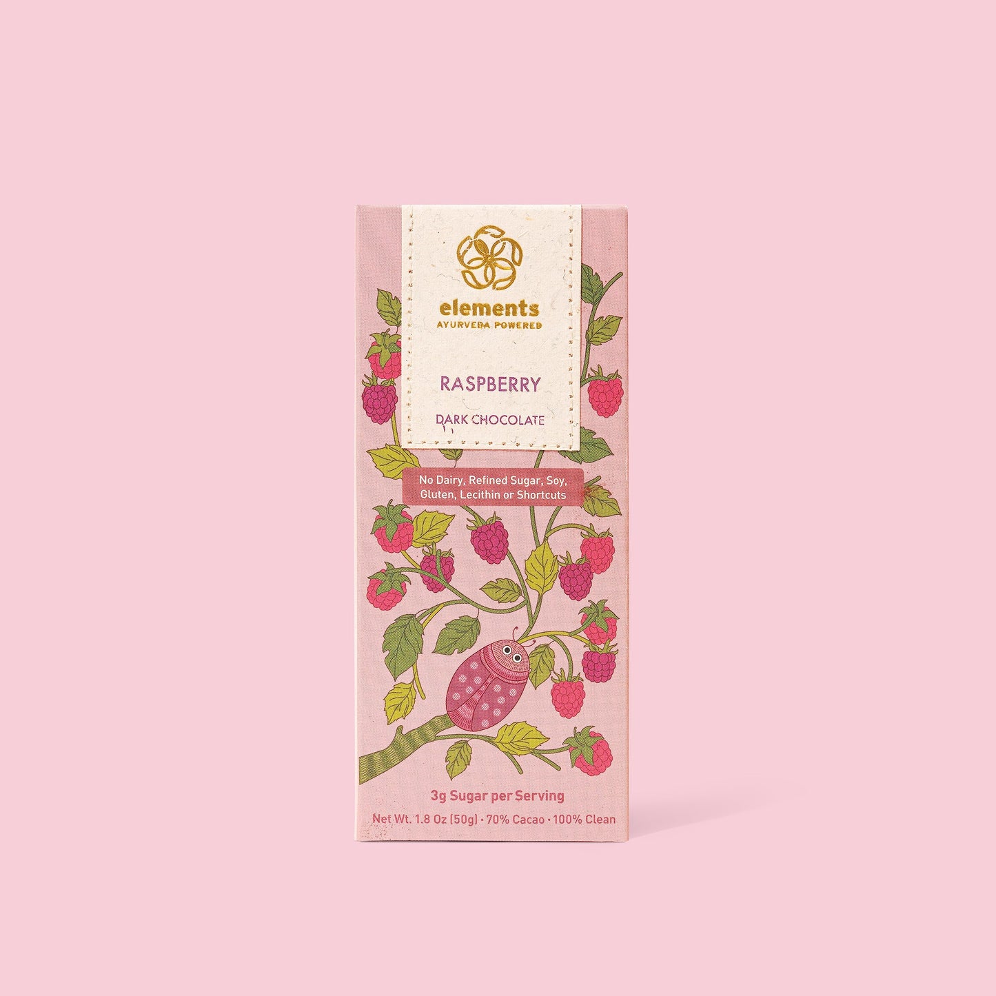 Elements Truffles Raspberry Bar W/Beetroot - Heavy Metal Tested - Dairy Free Chocolate Bar - Paleo, Gluten Free, Non-Gmo, Raw &