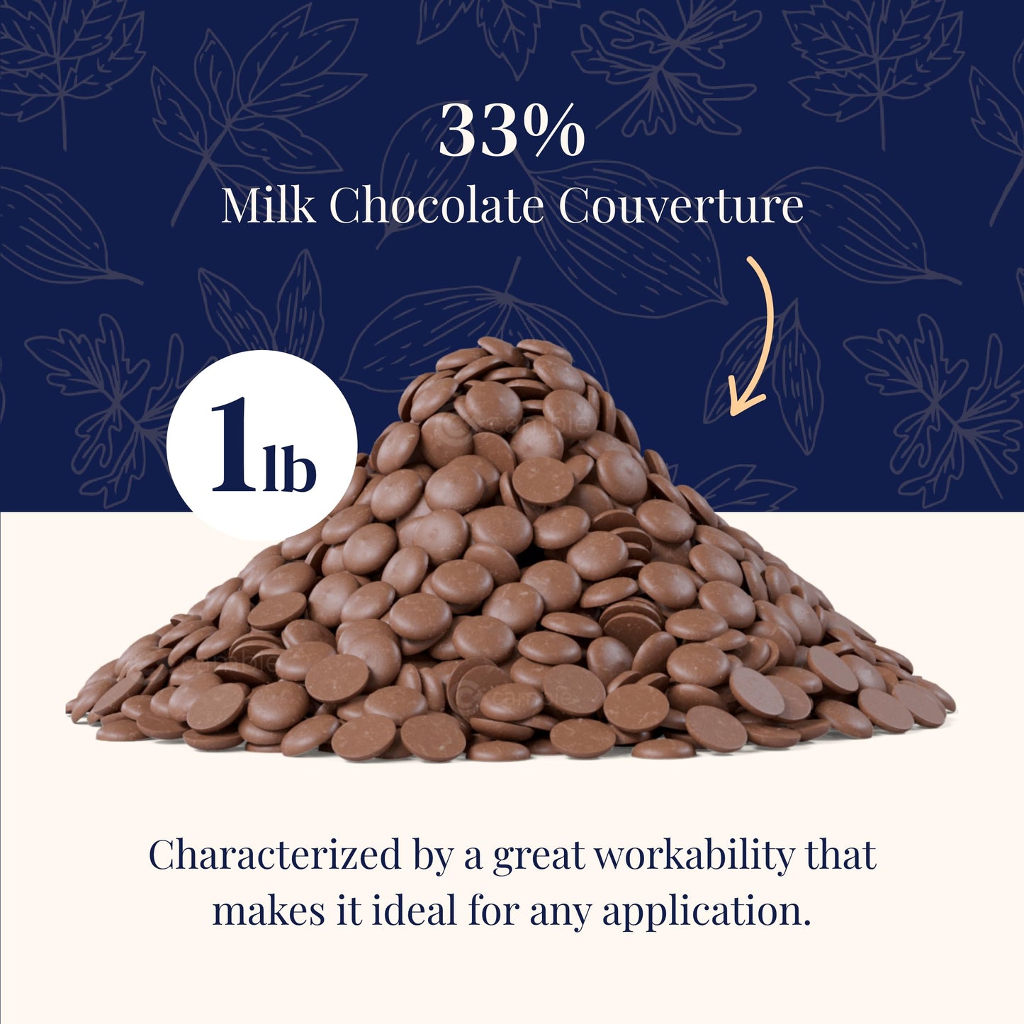 Cambie Belgian Milk Chocolate Couverture 33.6% | Belgian Milk Callets | For Pastry Chefs  Chocolatiers and Home Bakers | Packaged Fresh in a Resealable Pouch (1 lb)