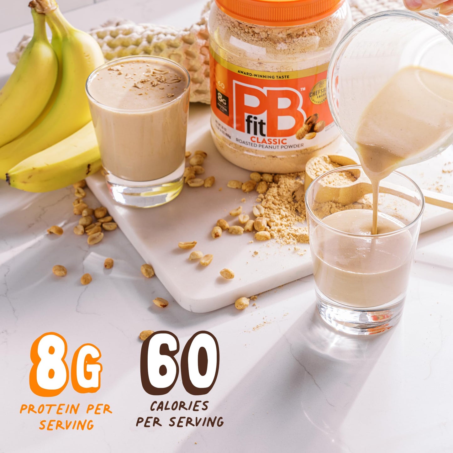 PBfit 30 Ounce Classic Peanut Butter Powder, Powdered Peanut Butter Spread From Real Roasted Peanuts, 8g of Protein 8% DV, Glute