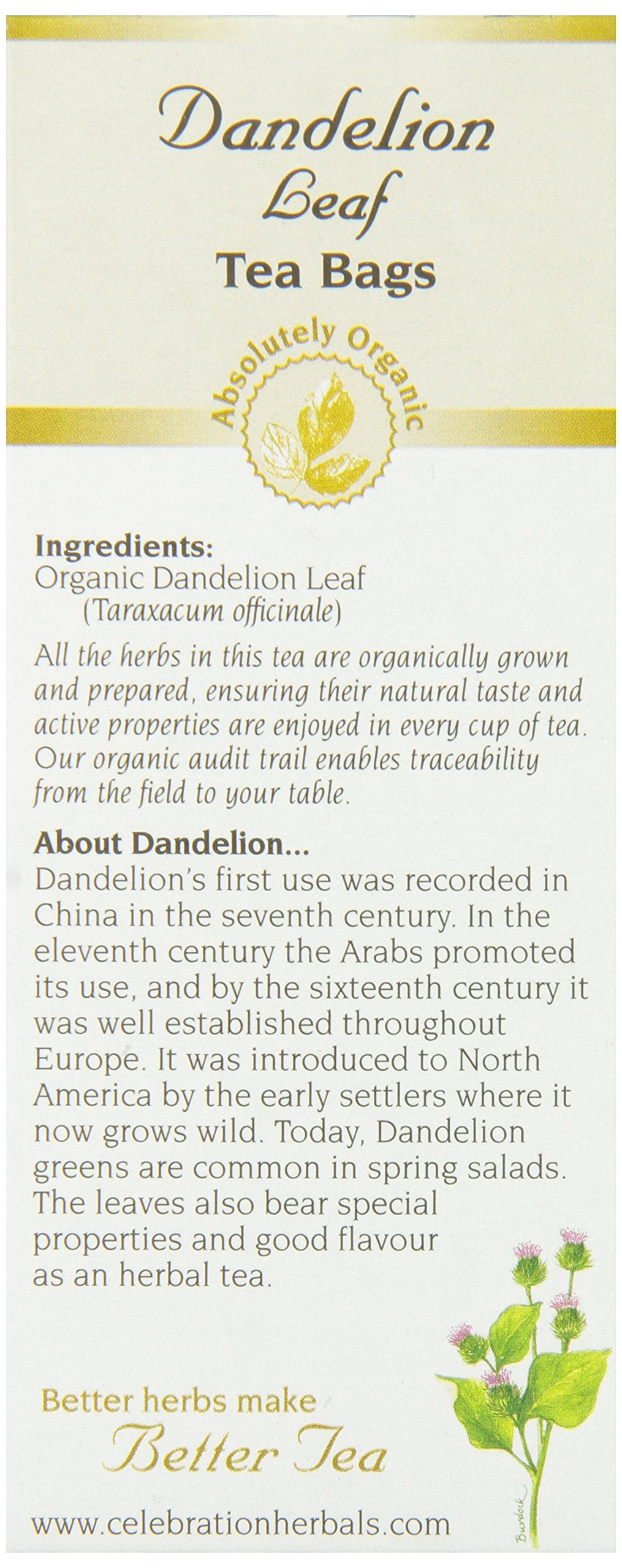 Celebration Herbals Dandelion Leaf Tea Bags 24 Count