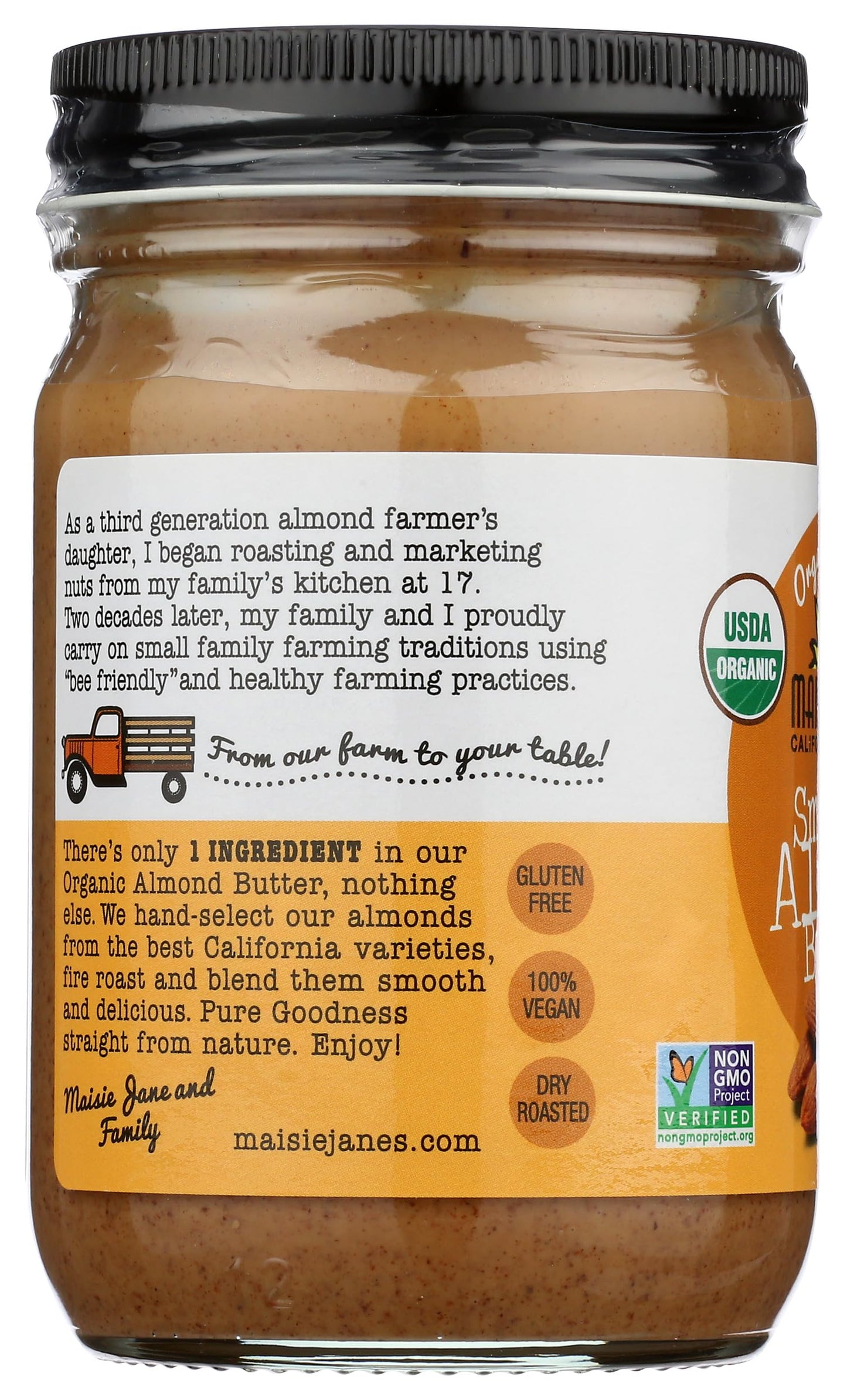 Maisie Janes Organic Almond Butter Smooth, 12 Oz