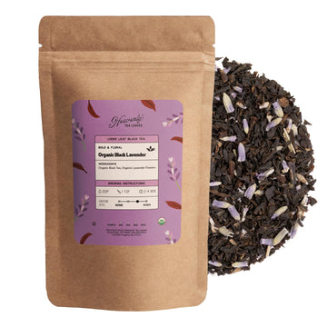 Heavenly Tea Leaves Organic Black Lavender Loose Leaf Tea, 4 oz., Strong & Brisk, Great for Hot or Iced Tea, Naturally Caffeinated