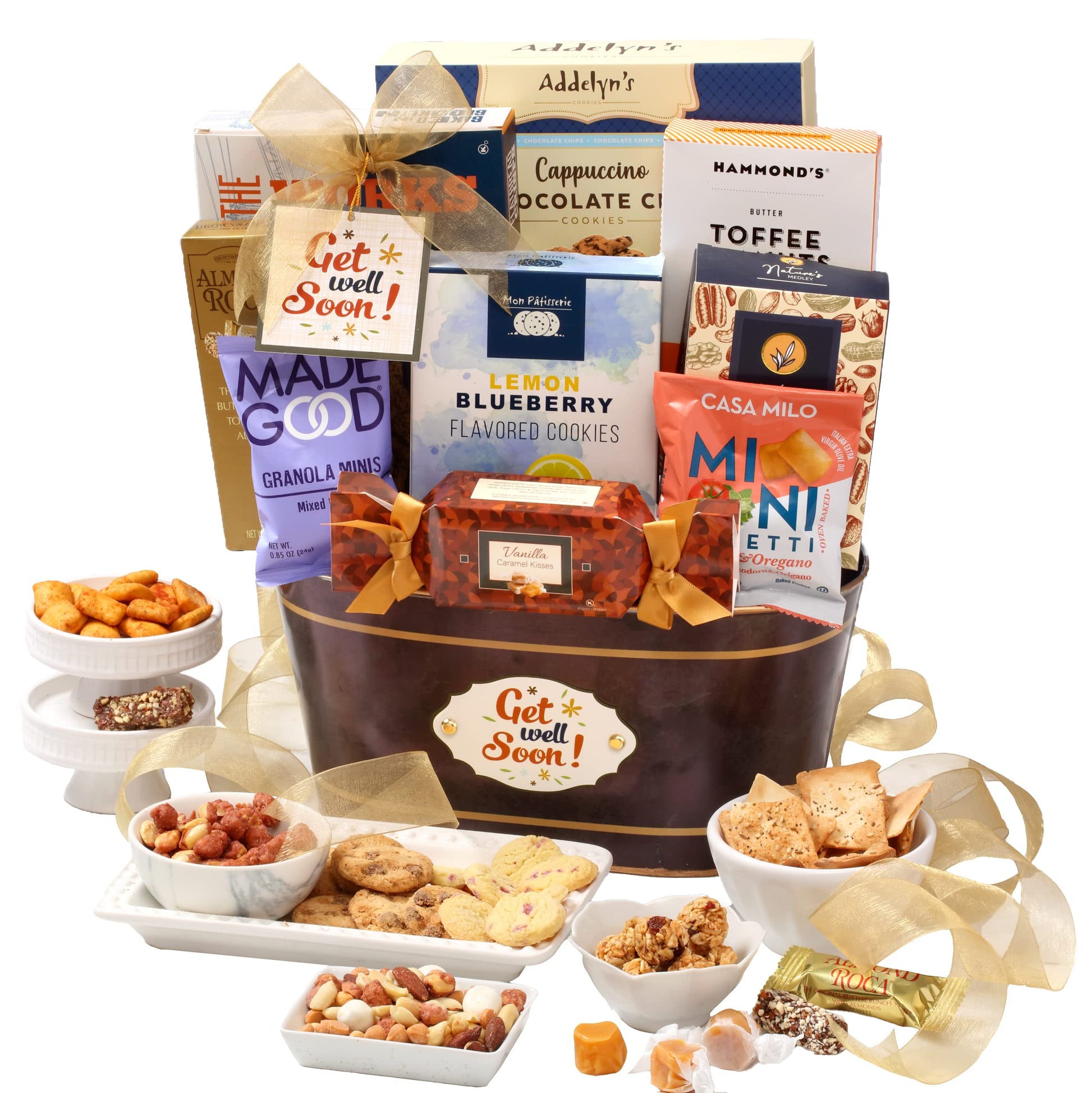 Broadway Basketeers Get Well Soon Care Package Gift Basket. Send Your Get Well Wishes With This Beautiful Display Basket Enjoy The Large Assortment Of Sweets And Savory,Perfect For Mom, Dad, & Friends