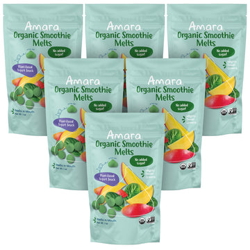 Amara Smoothie Melts - Mighty Sweet Greens - Baby Snacks Made With Fruits And Vegetables - Healthy Toddler Snacks For Your Kids 