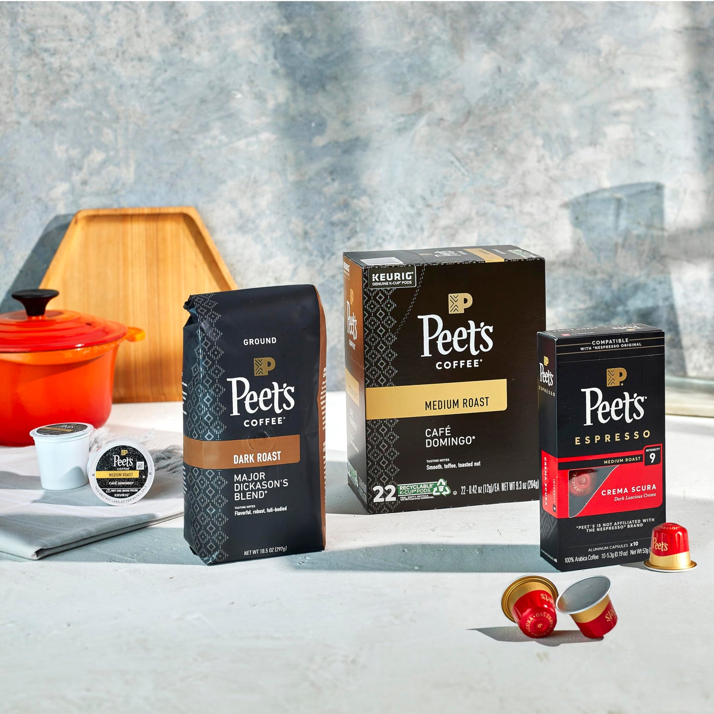 Peets Coffee  Dark Roast Single Serve Coffee Pods - Holiday Blend 10 Count (1 Box of 10 Pods)