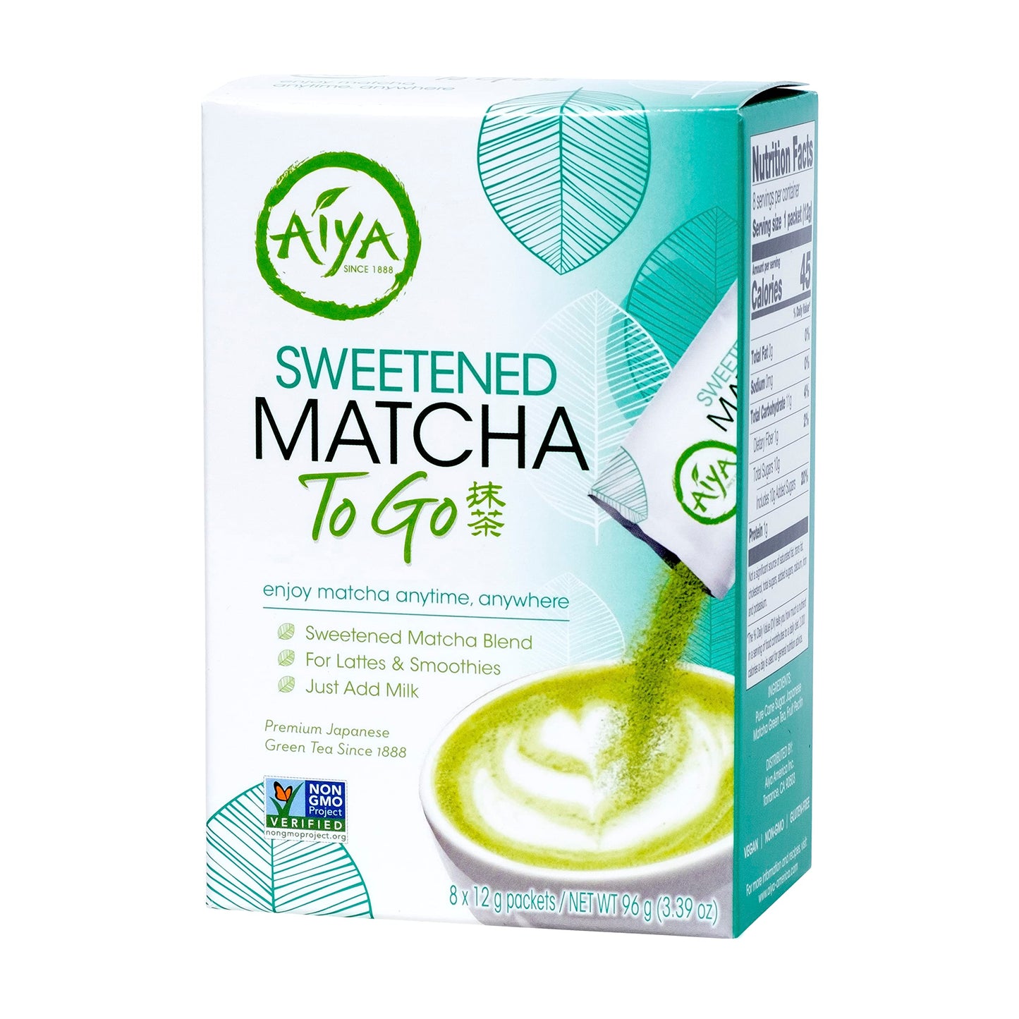 Aiya Sweetened Matcha To Go, 96 Gr