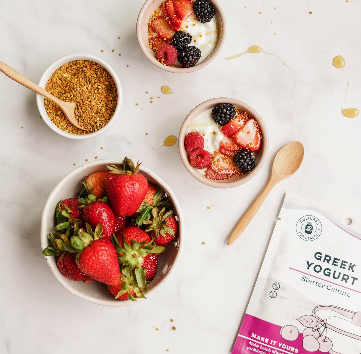 Cultures For Health Greek Yogurt Starter Culture | 16 Packets | 8 Count | Dehydrated Heirloom Style Probiotic Yogurt