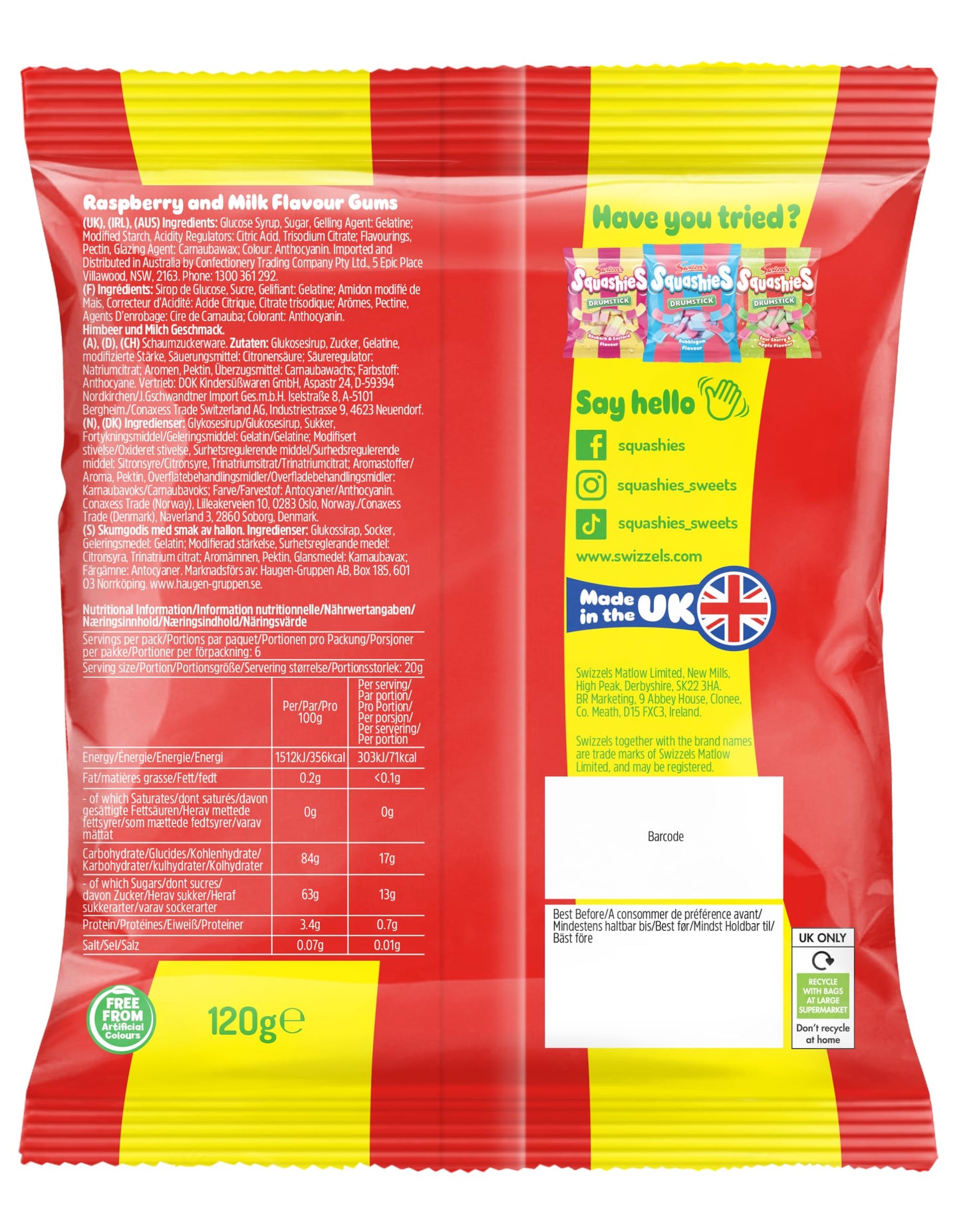Squashies Drumsticks - 120G - Pack Of 1