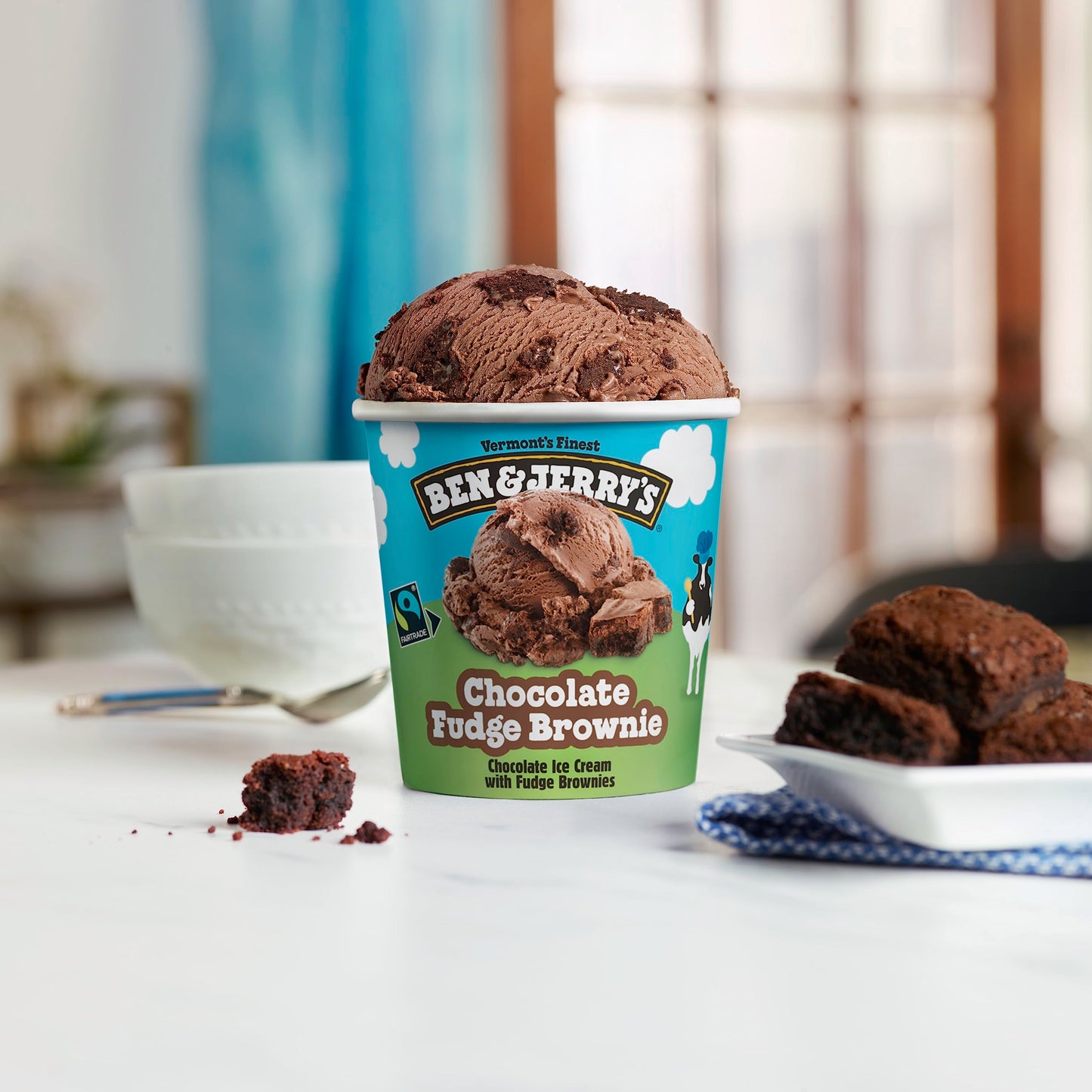 Ben & Jerrys Chocolate Fudge Brownie Ice Cream Pint Non-GMO 16 oz