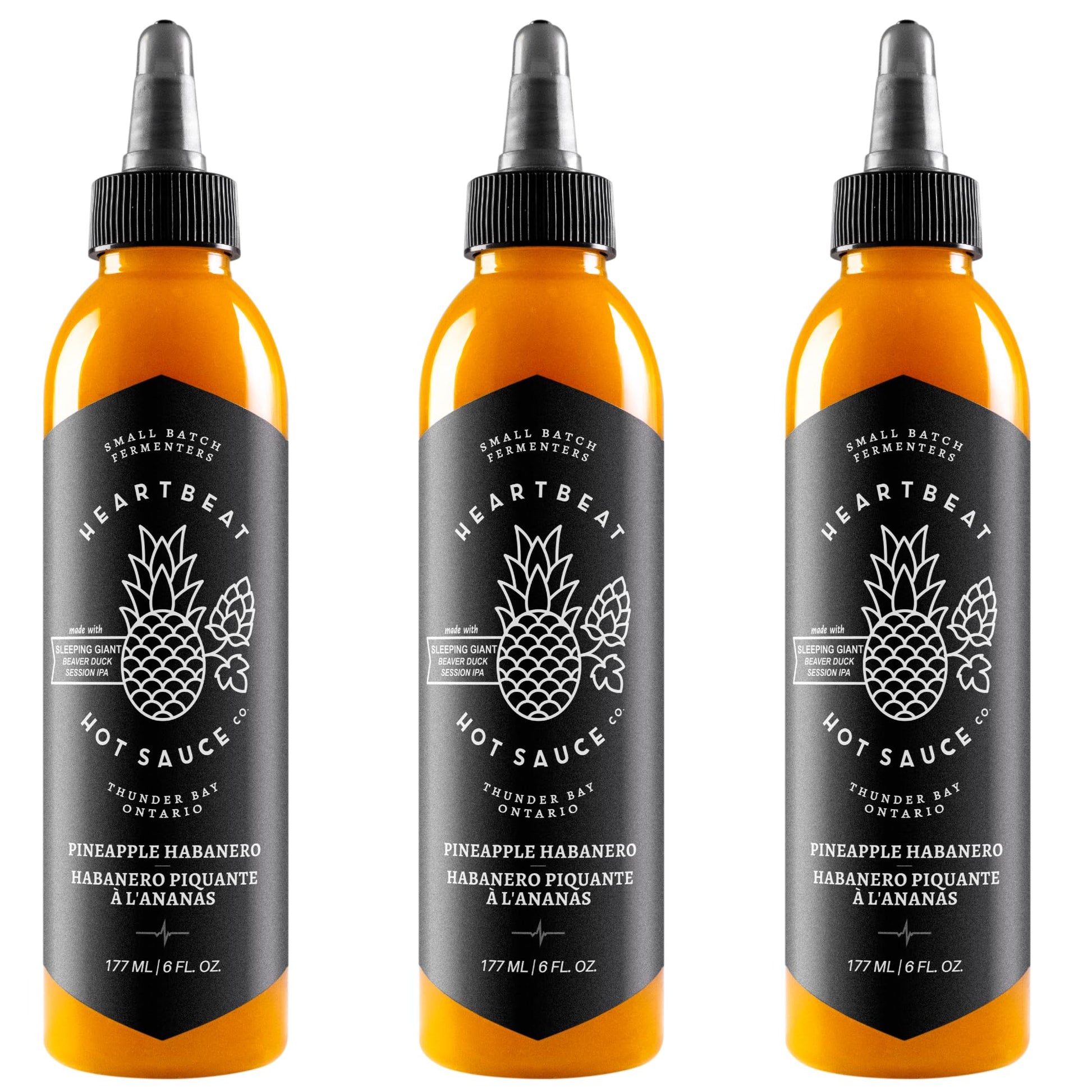 HEARTBEAT HOT SAUCE CO. Pineapple Habanero Hot Sauce, 6 fl oz (Pack of 3)