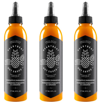 HEARTBEAT HOT SAUCE CO. Pineapple Habanero Hot Sauce, 6 fl oz (Pack of 3)