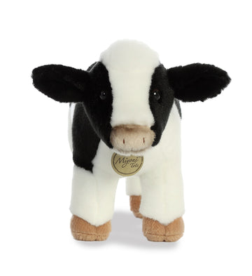Aurora Adorable Miyoni Tots Holstein Calf Stuffed Animal - Lifelike Detail - Cherished Companionship - White 11 Inches