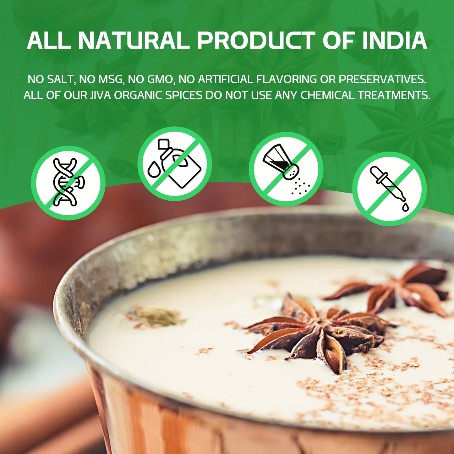 Jiva Organic Traditional Masala Chai Tea Powder Spice Blend 3.5 Ounce - Made With All Organic Spices - Easy Indian Tea Preparati