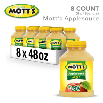 Mott'S Applesauce, 48 Oz Jar (Pack Of 8), No Artificial Flavors, Good Source Of Vitamin C, Nutritious Option For The Whole Famil