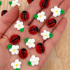Icing Ladybugs and Daisies | 16 Edible Decorations | Mini Icing Ladybugs & White Sugar Daisies | Spring Cake Toppers | Simply Su