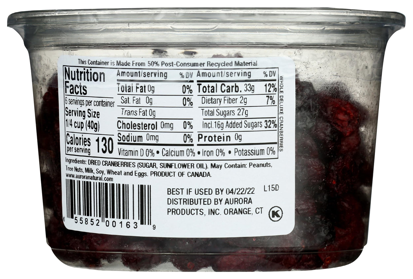 Aurora Natural Deluxe Whole Cranberries