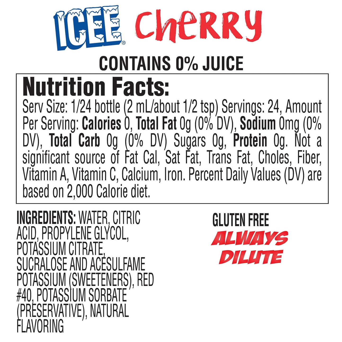 Icee Zero Calorie Liquid Water Enhancer Flavor Drops - 1.62 Fluid Ounces (48 Milliliters) - Pack Of 4 (Original Variety Pack)