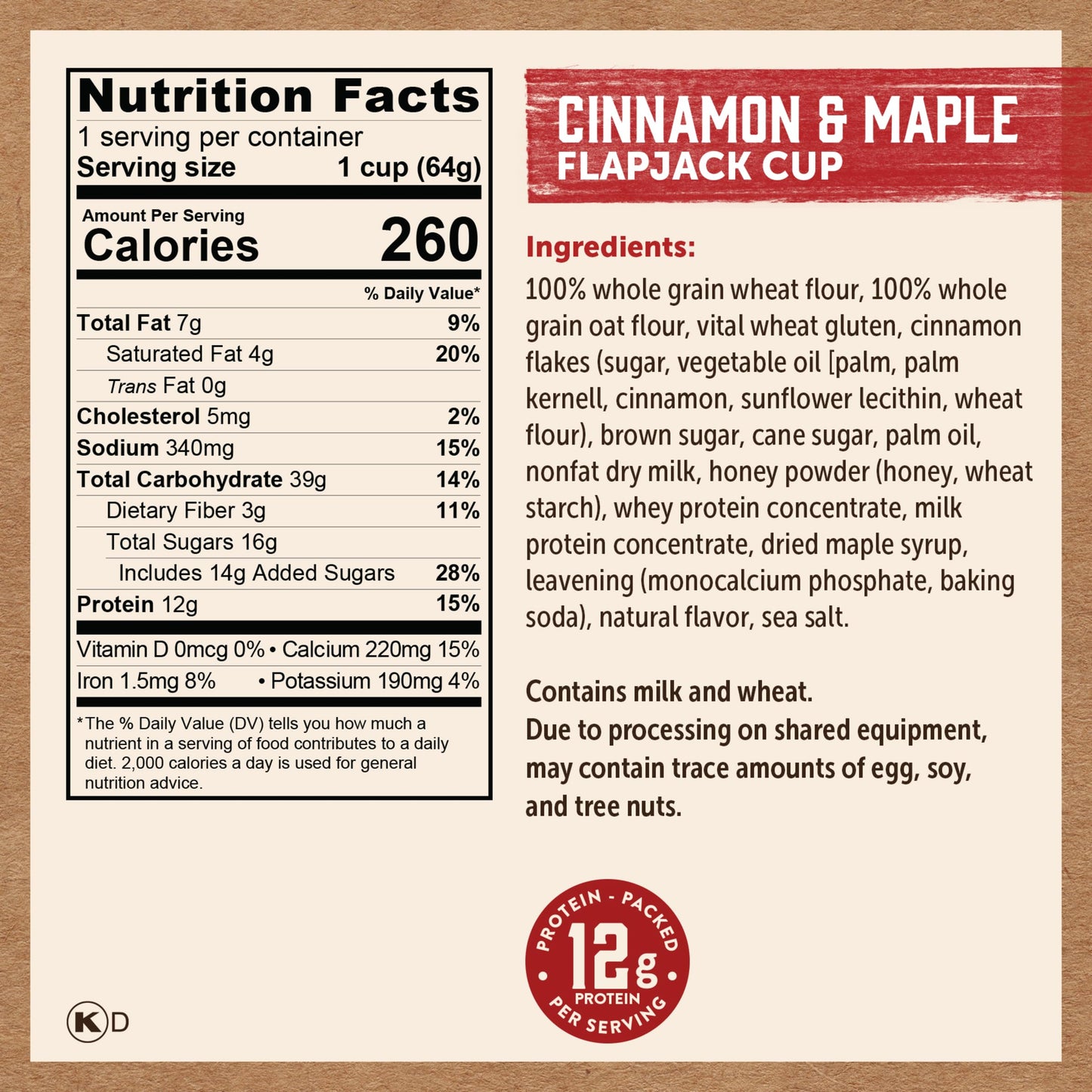 Kodiak Cakes Pancake On The Go, Cinnamon And Maple, 2.26 Ounce (Pack Of 12)
