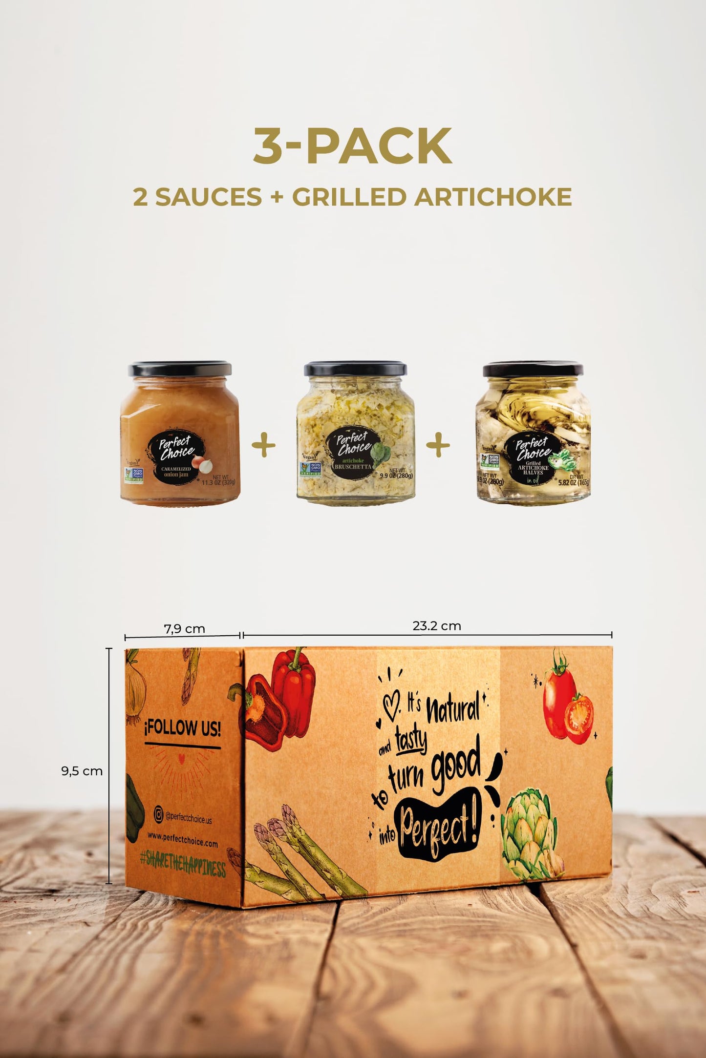 Perfect Choice Variety Pack With 2 Sauces -Caramelized Onion & Artichoke Bruschetta- Along With 1 Grilled Artichoke Halves In Oi