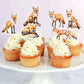 Cyodoos 24Pcs Fox Cupcake Toppers Selected Jungle Themed Children Party Birthday And Baby Shower Cake Decorations